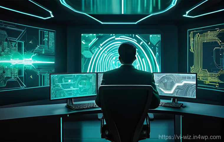 온쇼어링 비즈니스의 데이터 보안 이슈 - **Prompt: The Shadows of a Digital Threat**
    A stylized, abstract digital illustration capturing ...