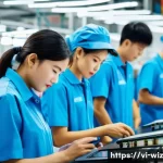 Home 20 온쇼어링 비즈니스의 비즈니스 환경 변화 - **Prompt 1: Modern Vietnamese Manufacturing and Quality Control**
"A vibrant, brightly lit facto...