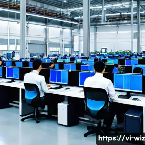 Home 31 온쇼어링 비즈니스의 KPI 설정 방법 - A modern Vietnamese manufacturing facility focused on onshoring operations, showing diverse employee...