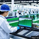 Home 23 온쇼어링 비즈니스의 투자 분석 - A modern Vietnamese industrial park featuring a high-tech electronics manufacturing facility with au...